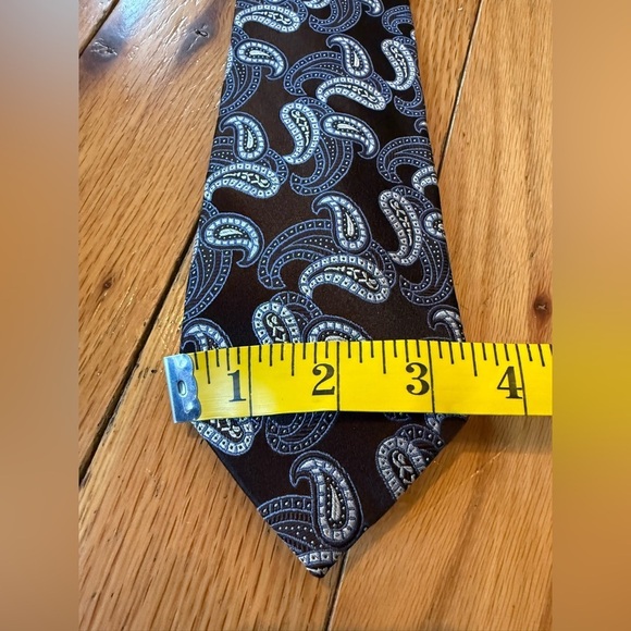 Michael Kors Brown/Blue Paisley 100% Silk Men’s Neck Tie - 58L 3.5W - Picture 7 of 8
